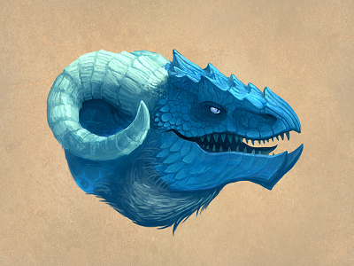 Dragon - Blue bill harkins blue creature dragon fantasy frost illustration