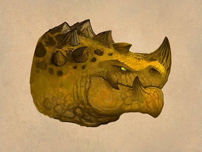 Dragon - Yellow-Orange bill harkins creature dragon earth fantasy illustration yellow orange
