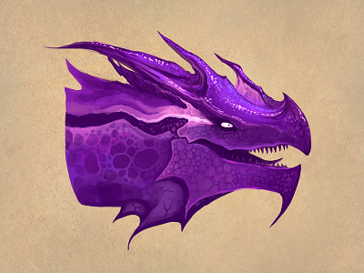 Dragon - Violet bill harkins creature dragon fantasy illustration storms violet