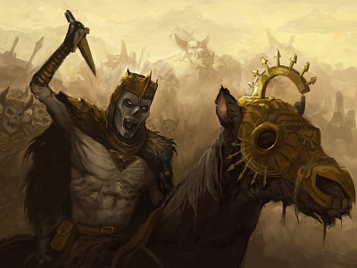 Charge of the Dead King army art concept art fantasy undead zombie