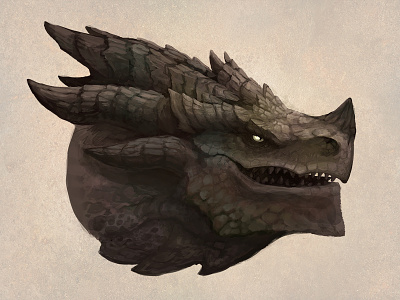 Dragon - Black creature dragon illustration sketch