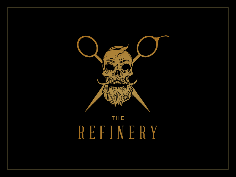 The Refinery barber brand branding design logo