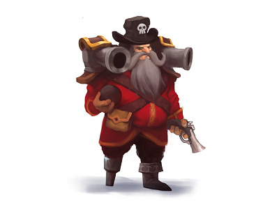 Captain Boomer cannoneer cannons illustration pirate sketch