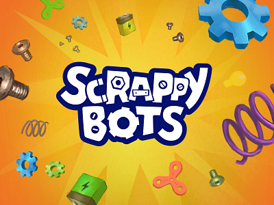 Scrappy Bots Logo branding card game game design logo logo design scrappybots