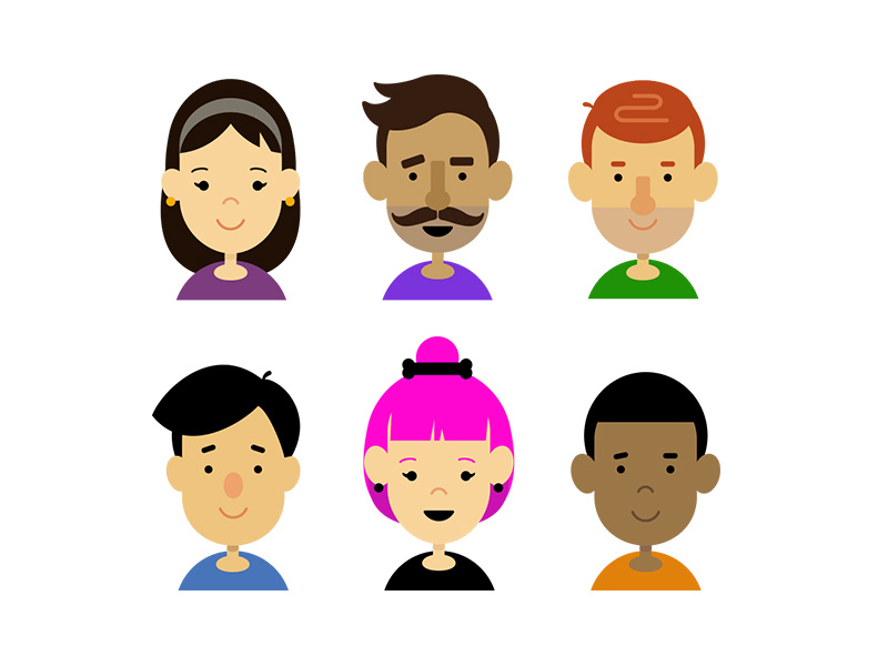 Characters - BounceX people faces characters