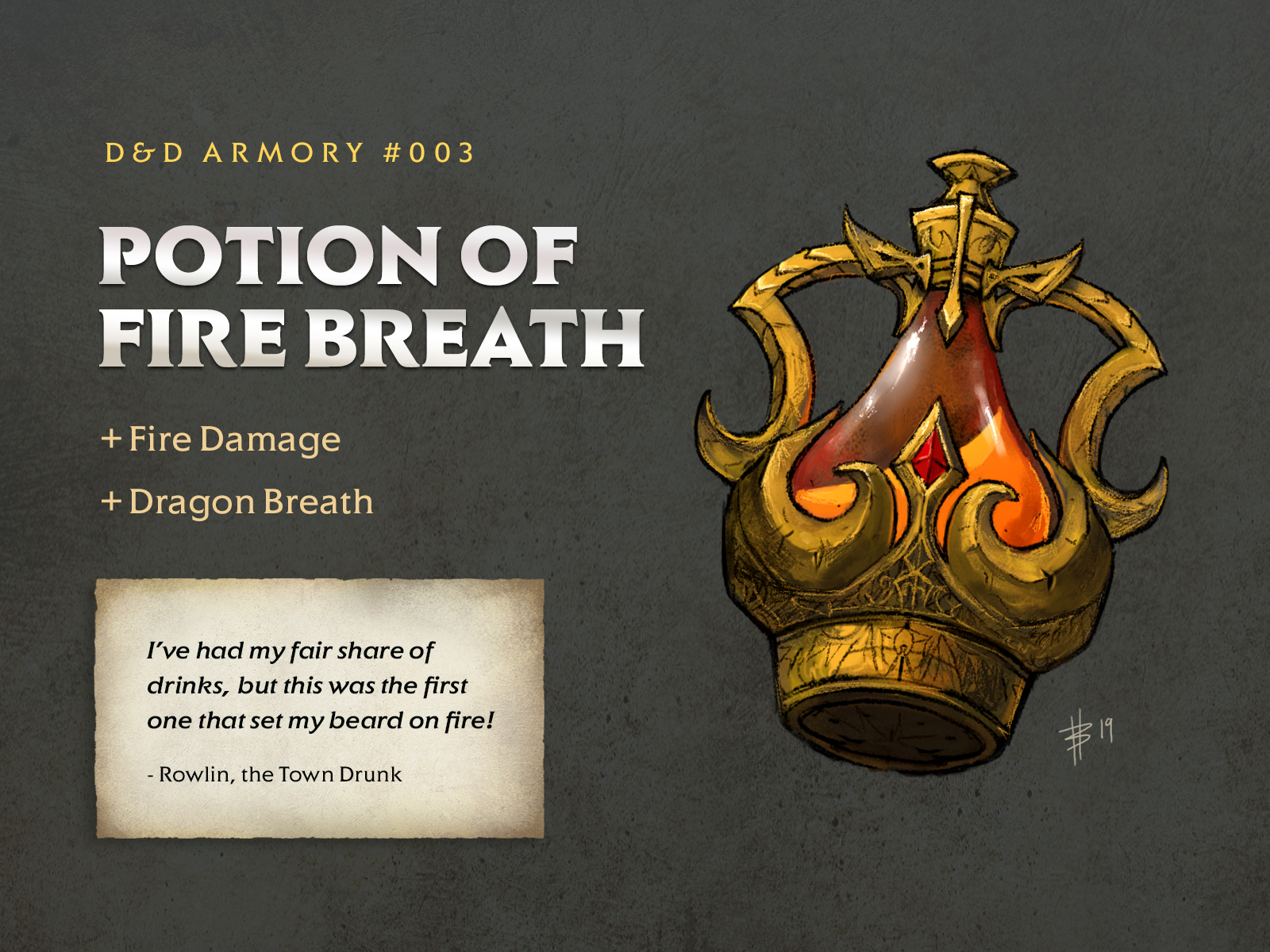 D&D Armory - 003: Potion of Fire Breath by Bill Harkins on Dribbble