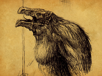 Sketch - Wendigo alligator beast creature sketch wendigo yeti