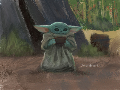 Baby Yoda Sketch by Rogie on Dribbble