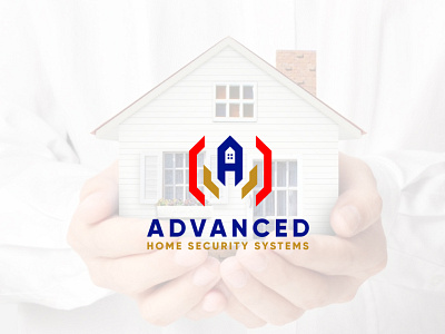 Advanced Home Security Systems Logo Design a h logo branding business brand identity delivery app logo design flat graphic design home logo logo mini minimalist logo security