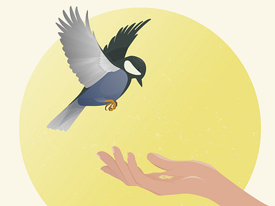 Blessing animals bird hand pets vector