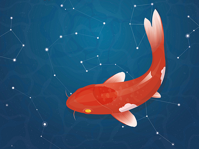 Cosmo fish constellations fish stars vector water