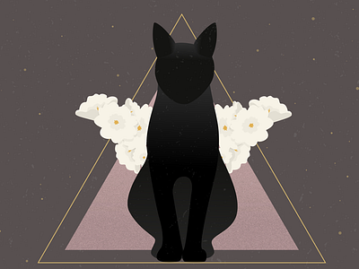 Beautiful demon black cat cat spiritual triangle wings