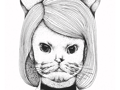 Cat Girl cat draw friend gift girl handmade illustration painting