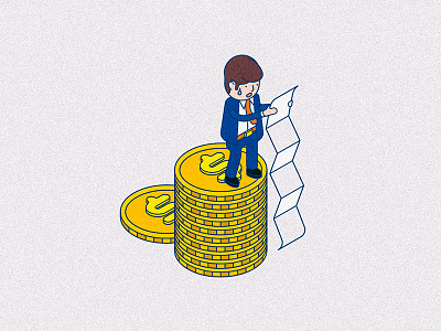 AXA - Hong Kong Advertising Illustration coin insurance money paper