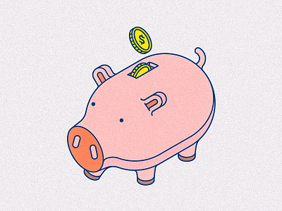 AXA - Hong Kong Advertising Illustration coin insurance money paper pig piggy bank