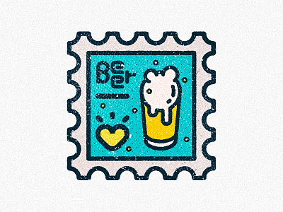 Event Illustrations beer love postage stamp