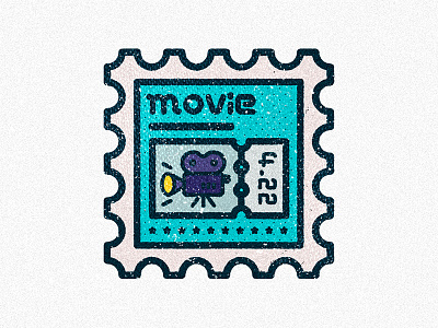 Event Illustrations date movie postage stamp ticket