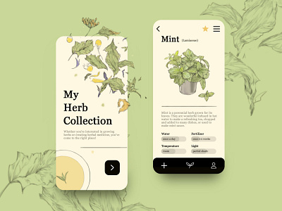 My Herb Collection App UI Design mobile app mobile ui ui ui design