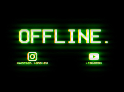 Offline Banner for itsGoosy branding design glitch graphic design logo retro retrowave terminal terminal design twitch twitch.tv vaporwave