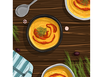 Fairytale Squash art cilantro cooking creative delicious design digitalart digitalillustration dinner food food illustration lunch sauce squash tasty tomatoe