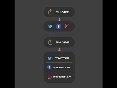 Social Share 010 button dailyui interface share social ui