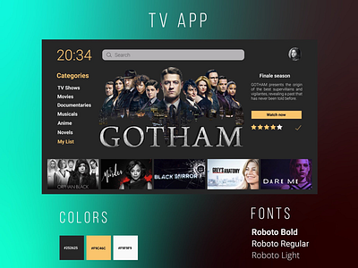 Tv App 025 app dailyui interfaz serie service smart tv ui userexperience usuario ux