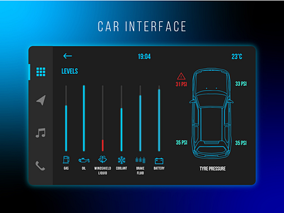 Car interface 034 car challenge control dailyui dailyui034 drive inspiration interface levels monitoreo monitoring panel trends ui user userinterface uxui