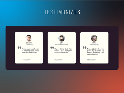 Testimonials 039 comments dailyui inspiration interface product review service testimonials trends ui user ux