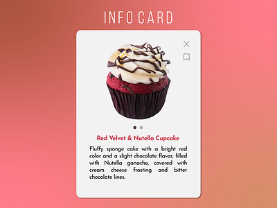 Info Card 045 card cupcakes dailychallenge dailyui dailyui045 design dessert food info inspiration interface trends ui user ux uxui