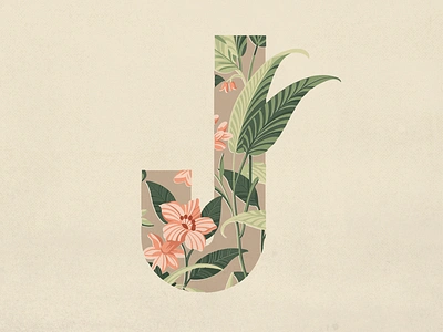 J 36dayoftype botanical botanical illustration drop cap dropcap floral floral design handletter handlettered handlettering illustration illustrator naturalistic photoshop screenprint typographic typography typography art typography design vector