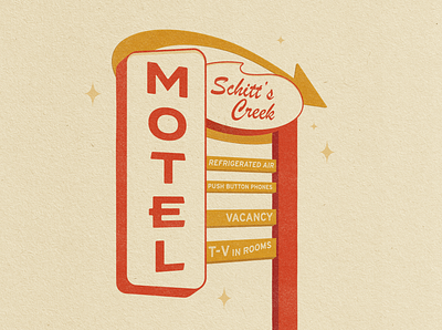 Schitt's Creek digital art fan art illustration illustration digital illustrator midcentury midcentury modern motel sign retro retro design retro typography schitts creek signage typography typography art vector vintage vintage design vintage typography