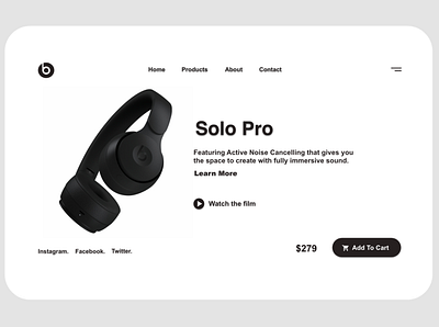 Headphone beats design headphone solopro ui website design