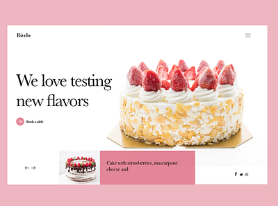 Restaurant cake design restaurant ui webdesign