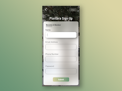 Gardening Sign Up From Concept adobe photoshop adobexd app branding illustration ui ui ux ui design uidesign ux