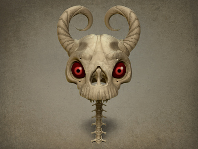 Skull 3d bones demon skelton skull zbrush