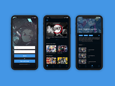 Anime App Concept anime animeapp app design mobile mobile app mobile design mobile ui ui ui design uidesign