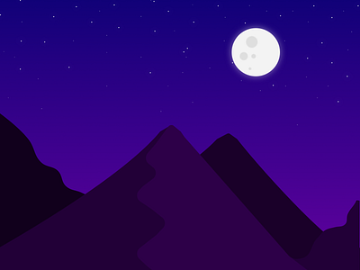 Moonlight design illustration moon moonlight mountain stars vector