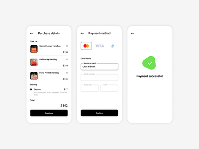 Credit Card Checkout app credit card checkout daily ui dailyui dailyuichallenge design mobile mobile app mobile design mobile ui ui ui design uidesign