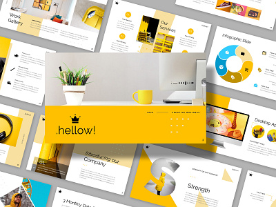 HELLOW - Clean Presentation Template agency best powerpoint business chart clean color scheme corporate creative google slides infographic monochrome powerpoint pptx presentation project readymade template typeface typography yellow