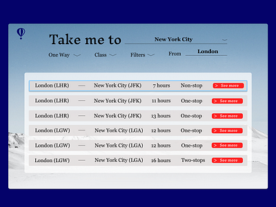Flight search @design dailyuichallenge flight search