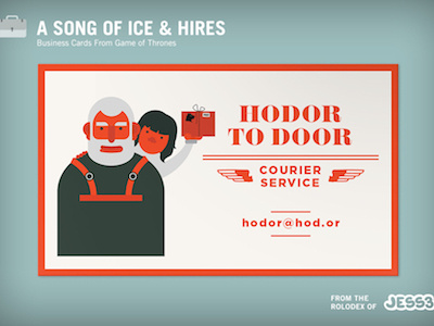 Hodor business cards game of thrones hodor internal fun