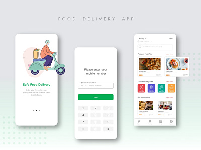 Safe food delivery app adobexd app app design branding clean covid19 design food app food delivery app illustration minimal ui web