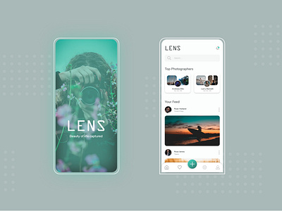 Lens-Beauty of life captured adobexd app app design clean design hire illustration photographer photoshoot typography ui ux