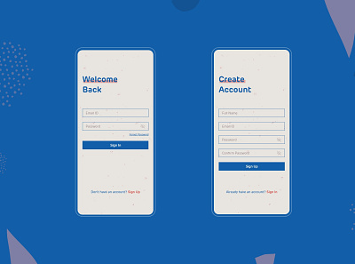 Sign In - Sign Up screens adobexd app app design art clean design illustration login minimal retro sign in sign up typography ui