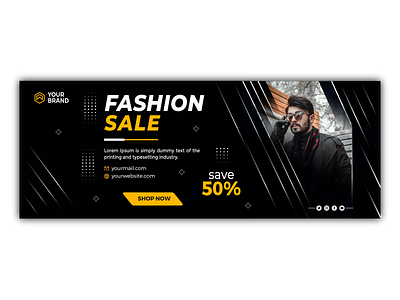 Fashion sale facebook timeline cover and banner template design