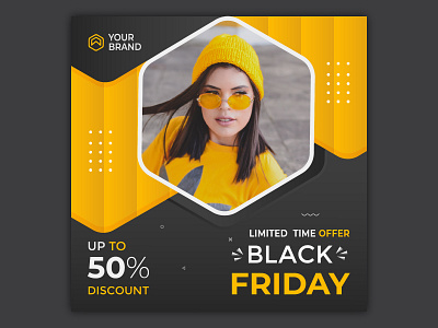 Black friday fashion collection social media post template