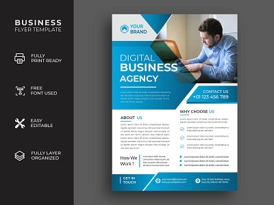 Digital Business agency flyer template ads agency banner business creative design digital facebook flyer logo marketing social media template