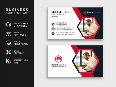 Creative Business card design template banner business business card business card design business cards cards cards design contact design id identity information logo minimal office professional red template
