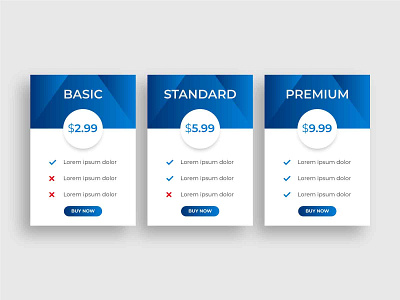 pricing table template design