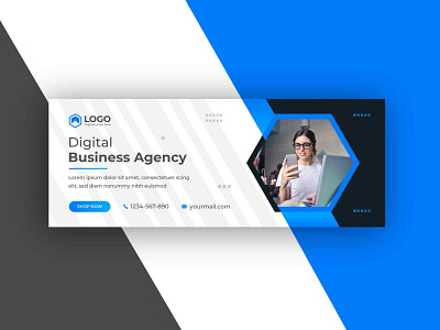 Digital business agency social media web banner design template